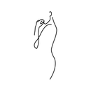 Vinyl Wall Art Decal - One Line Woman Silhouette - 30" x 10" - Modern Feminine Body Shape Sticker For Women Girls Bedroom Home Office Closet Living Room Apartment Store Decor 1