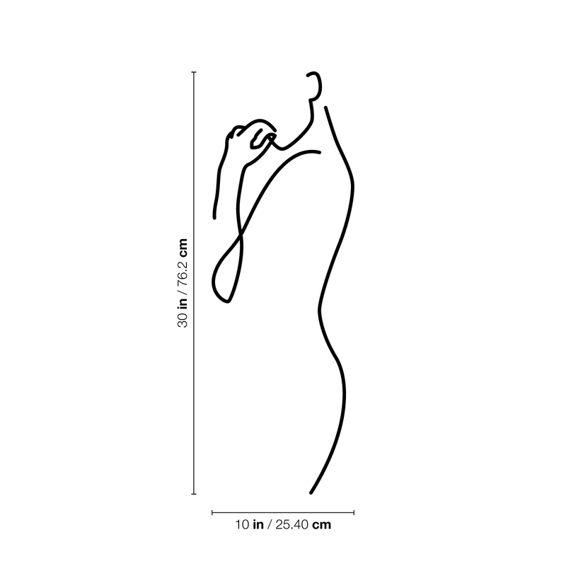 Vinyl Wall Art Decal - One Line Woman Silhouette - 30" x 10" - Modern Feminine Body Shape Sticker For Women Girls Bedroom Home Office Closet Living Room Apartment Store Decor 4