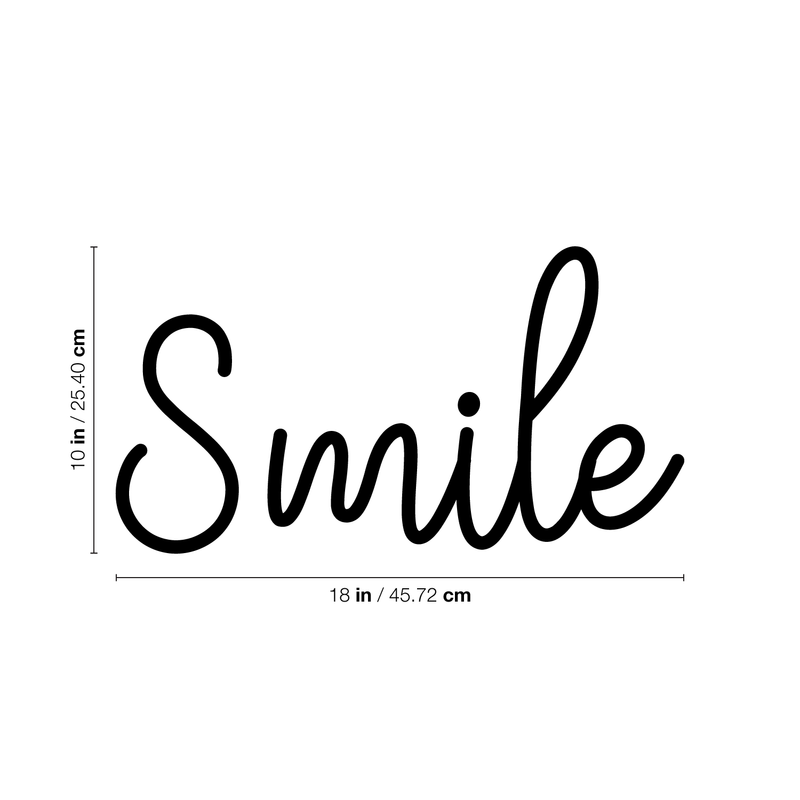 Vinyl Wall Art Decal - Smile - 10" x 18" - Modern Inspirational Positive Cute Quote Sticker For Home Office Bedroom Closet Living Room Work Space Apartment Decor 4