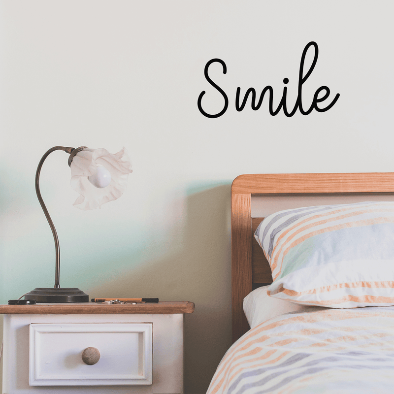 Vinyl Wall Art Decal - Smile - 10" x 18" - Modern Inspirational Positive Cute Quote Sticker For Home Office Bedroom Closet Living Room Work Space Apartment Decor 3