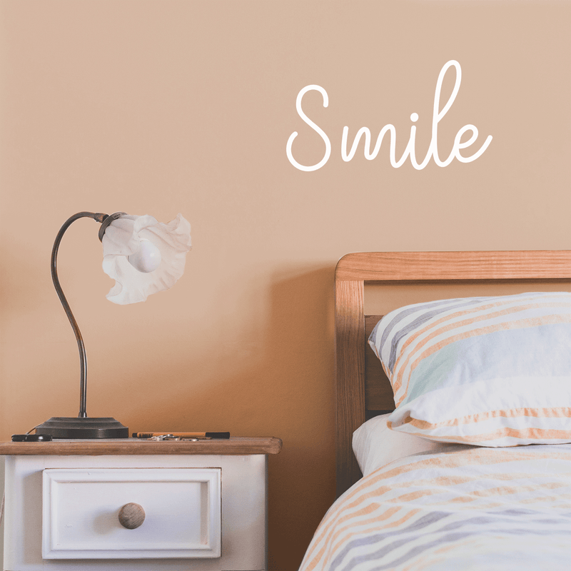 Vinyl Wall Art Decal - Smile - 10" x 18" - Modern Inspirational Positive Cute Quote Sticker For Home Office Bedroom Closet Living Room Work Space Apartment Decor 3