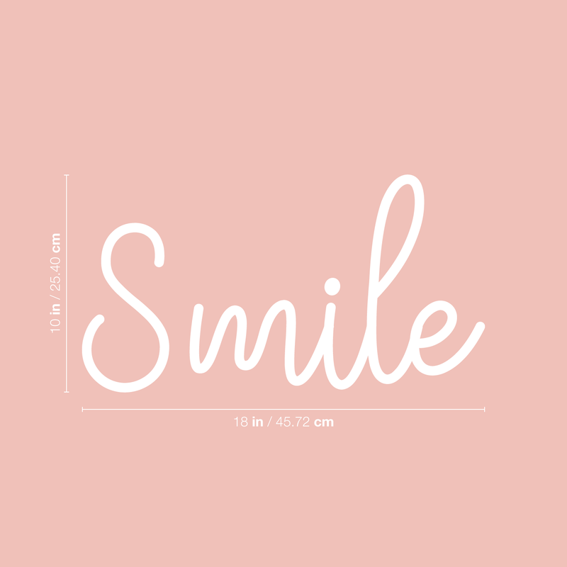 Vinyl Wall Art Decal - Smile - 10" x 18" - Modern Inspirational Positive Cute Quote Sticker For Home Office Bedroom Closet Living Room Work Space Apartment Decor 4