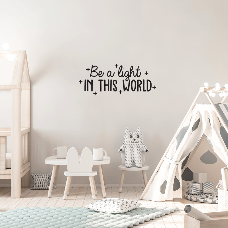 Vinyl Wall Art Decal - Be A Light In This World - 10" x 25" - Modern Inspirational Positive Quote Sticker For Home Workplace Bedroom Living Room Apartment Office Decor 2
