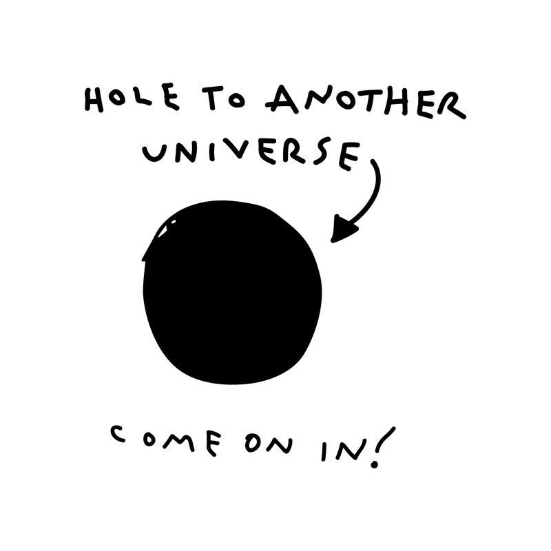 Vinyl Wall Art Decal - Hole To Another Universe Come On In! - 22" x 22" - Trendy Funny Joke Quote Sticker For Home Office Teen Bedroom Kids Room Playroom Nursery Decor 1