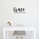 Vinyl Wall Art Decal - Grace Changes Everything - 11" x 22" - Trendy Minimalist Cute Cursive Quote Sticker For Home Bedroom Kids Room Closet Workplace Office Decor 2