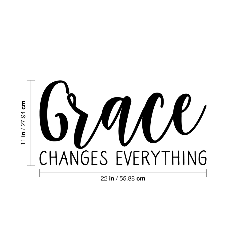 Vinyl Wall Art Decal - Grace Changes Everything - Trendy Minimalist Cute Cursive Quote Sticker For Home Bedroom Kids Room Closet Workplace Office Decor 4