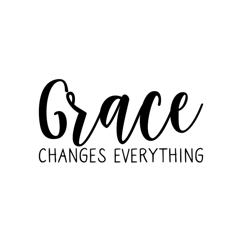 Vinyl Wall Art Decal - Grace Changes Everything - 11" x 22" - Trendy Minimalist Cute Cursive Quote Sticker For Home Bedroom Kids Room Closet Workplace Office Decor 1