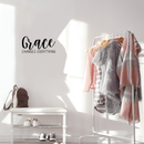 Vinyl Wall Art Decal - Grace Changes Everything - 11" x 22" - Trendy Minimalist Cute Cursive Quote Sticker For Home Bedroom Kids Room Closet Workplace Office Decor 3