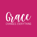 Vinyl Wall Art Decal - Grace Changes Everything - 11" x 22" - Trendy Minimalist Cute Cursive Quote Sticker For Home Bedroom Kids Room Closet Workplace Office Decor 1