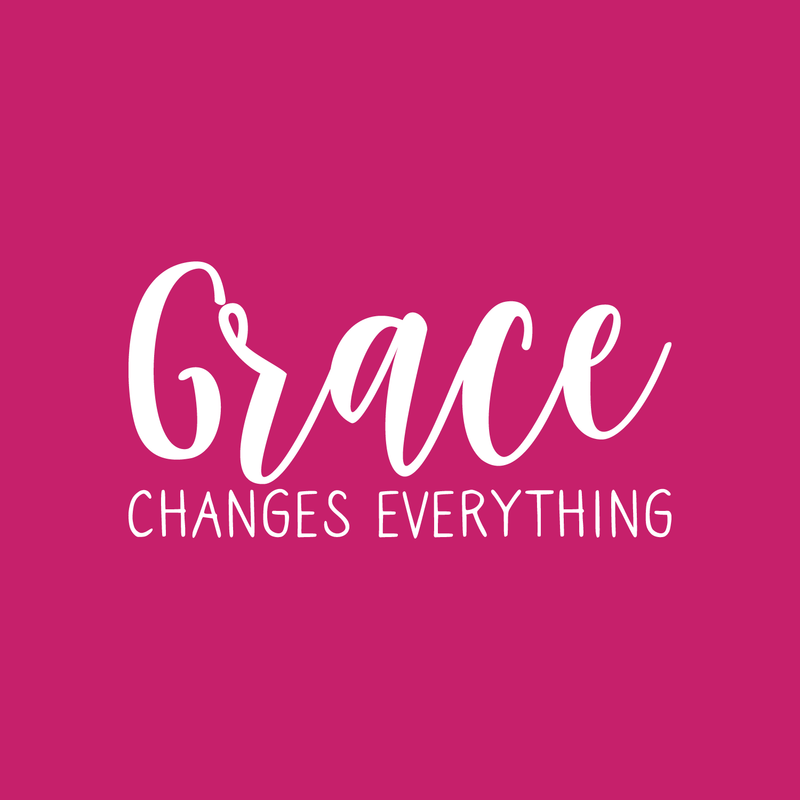 Vinyl Wall Art Decal - Grace Changes Everything - 11" x 22" - Trendy Minimalist Cute Cursive Quote Sticker For Home Bedroom Kids Room Closet Workplace Office Decor 1