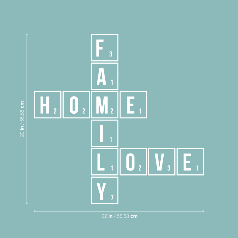 Vinyl Wall Art Decal - Family Scrabble - 22" x 22" - Modern Inspirational Cute Love Quote Sticker For Home Bedroom Kids Room Living Room Playroom Decor 4