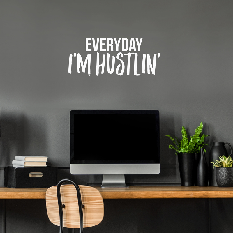 Vinyl Wall Art Decal - Everyday I'm Hustlin' - 10" x 24" - Trendy Motivational Quote Sticker Modern Design For Workout Home Gym Bedroom Girls Room Work Office Decor 2