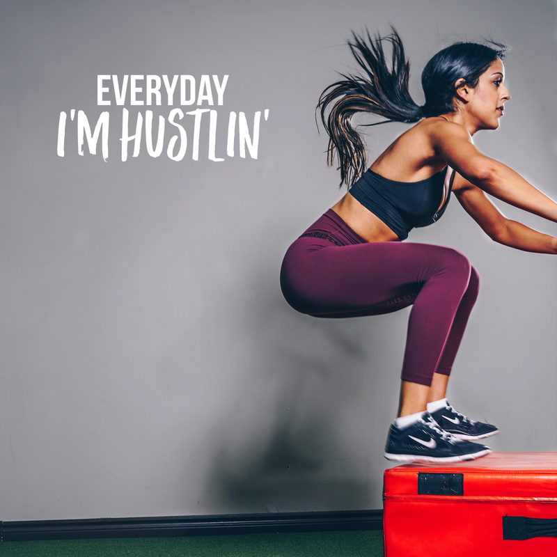 Vinyl Wall Art Decal - Everyday I'm Hustlin' - 10" x 24" - Trendy Motivational Quote Sticker Modern Design For Workout Home Gym Bedroom Girls Room Work Office Decor 3