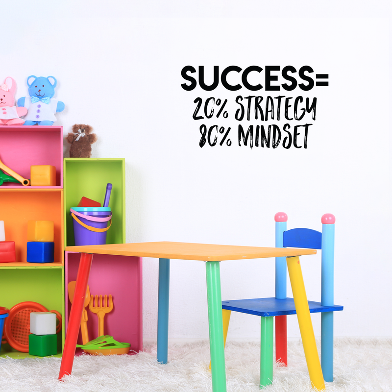 Vinyl Wall Art Decal - Success 20% Strategy 80% Mindset - 17" x 30" - Trendy Inspirational Positive Quote Sticker For Office Workplace Gym Fitness Playroom Workout Space Decor 2