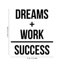 Vinyl Wall Art Decal -Dreams Work Success - 24" x 22" - Trendy Inspirational Positive Math Quote Sticker For Kids Room Home Bedroom School  Classroom Work Office Decor 4