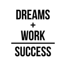 Vinyl Wall Art Decal -Dreams Work Success - 24" x 22" - Trendy Inspirational Positive Math Quote Sticker For Kids Room Home Bedroom School  Classroom Work Office Decor 1