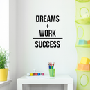 Vinyl Wall Art Decal -Dreams Work Success - 24" x 22" - Trendy Inspirational Positive Math Quote Sticker For Kids Room Home Bedroom School  Classroom Work Office Decor 2