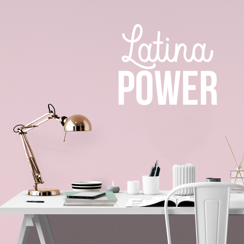 Vinyl Wall Art Decal - Latina Power - 17" x 21" - Trendy Motivational  Feminine Quote Sticker Modern Design For Girls Home Office Bedroom Closet Living Room Apartment Decor 3