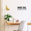Vinyl Wall Art Decal - Smile Big Laugh Often - 8.5" x 22" - Trendy Motivational Positive Cute Quote Sticker For Home Bedroom Playroom Living Room Kids Room Decor 2