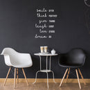 Vinyl Wall Art Decal - Smile Think Give Laugh Love Dream - 30" x 22" - Modern Motivational Positive Quote Sticker Design For Girls Bedroom Closet Home Office Kids Room Classroom Decor 2