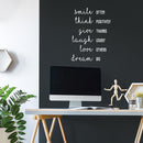 Vinyl Wall Art Decal - Smile Think Give Laugh Love Dream - 30" x 22" - Modern Motivational Positive Quote Sticker Design For Girls Bedroom Closet Home Office Kids Room Classroom Decor 3