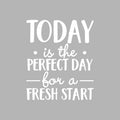 Vinyl Wall Art Decal - Today Is The Perfect Day For A Fresh Start - 26" x 22" - Modern Inspirational Optimistic Self Esteem Quote Sticker For Home Bedroom Kids Room Playroom Office Work Decor 1