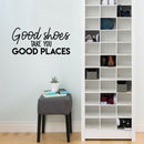 Vinyl Wall Art Decal - Good Shoes Take You Good Places - Trendy Motivational Sarcastic Quote Sticker For Girls Home Bedroom Closet Apartment Fashion Decor 2