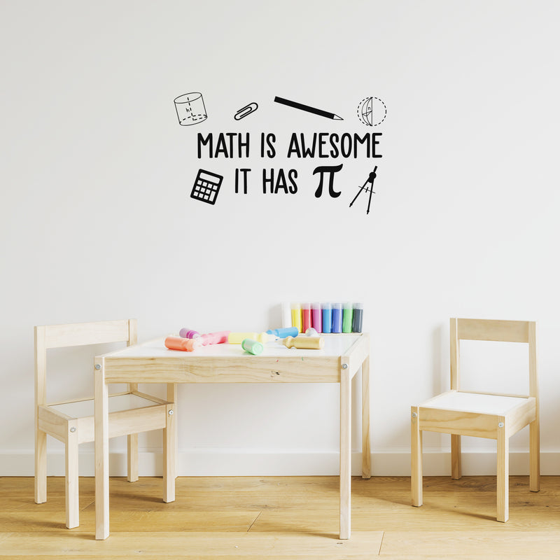 Vinyl Wall Art Decal - Math Is Awesome It Has p - 14" x 25" - Trendy Inspirational Funny Positive Math Quote Sticker For Home Kids Room Bedroom  Playroom School Classroom Office Decor 2