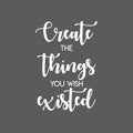 Vinyl Wall Art Decal - Create The Things You Wish Existed - 25" x 17" - Modern Inspirational Positive Quote Sticker For Bedroom Closet Kids Room Home Office School Classroom Decor 1