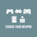 Vinyl Wall Art Decal - Choose Your Weapon - 22" x 29.5" - Modern Cute Funny Quote Sticker Video Game Controller Shapes For Kids Room Home Boys Girls Bedroom Playroom Nursery Decor 1