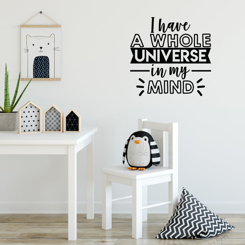 Vinyl Wall Art Decal - I Have A Whole Universe In My Mind - 21. Modern Inspirational Optimistic Self Esteem Quote Sticker For Home Bedroom Kids Room Playroom Office Work Decor 2