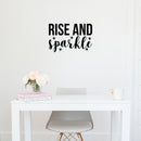 Vinyl Wall Art Decal - Rise And Sparkle - 14. Modern Motivational Cute Positive Quote Sticker For Home Bedroom Closet Living Room Playroom Work Office Decor 2