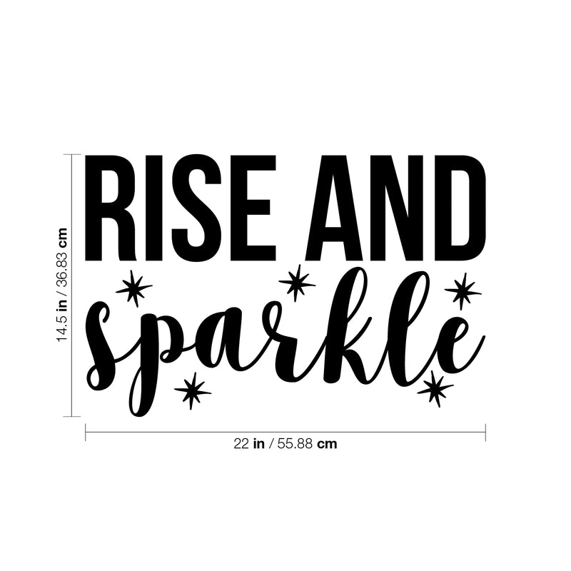 Vinyl Wall Art Decal - Rise And Sparkle - 14. Modern Motivational Cute Positive Quote Sticker For Home Bedroom Closet Living Room Playroom Work Office Decor 4