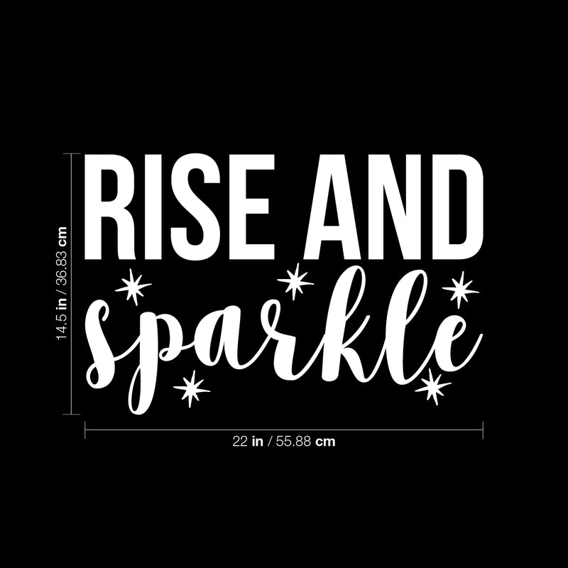 Vinyl Wall Art Decal - Rise And Sparkle - 14.5" x 22" - Modern Motivational Cute Positive Quote Sticker For Home Bedroom Closet Living Room Playroom Work Office Decor 4