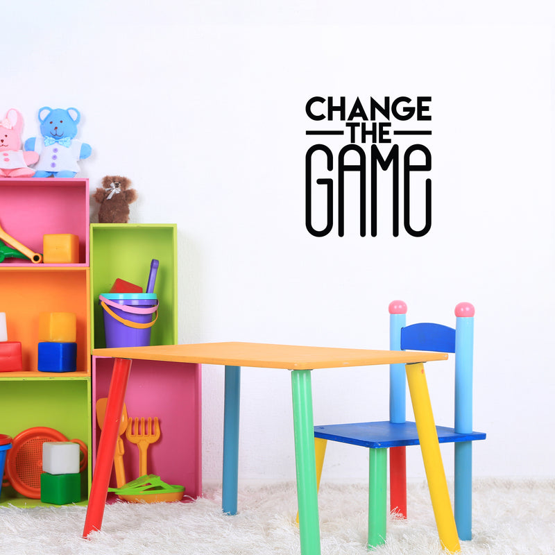 Vinyl Wall Art Decal - Change The Game - 19" x 17" - Trendy Motivational Quote Sticker Modern Design For Bedroom Living Kids Room Home Work Office School Classroom Decor 2