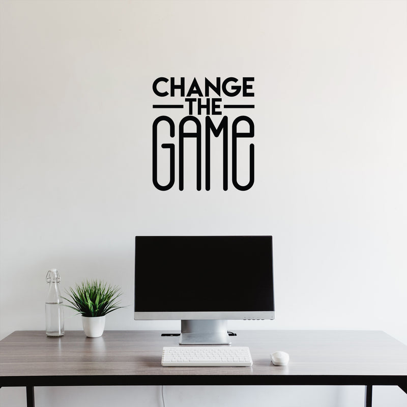 Vinyl Wall Art Decal - Change The Game - Trendy Motivational Quote Sticker Modern Design For Bedroom Living Kids Room Home Work Office School Classroom Decor 3