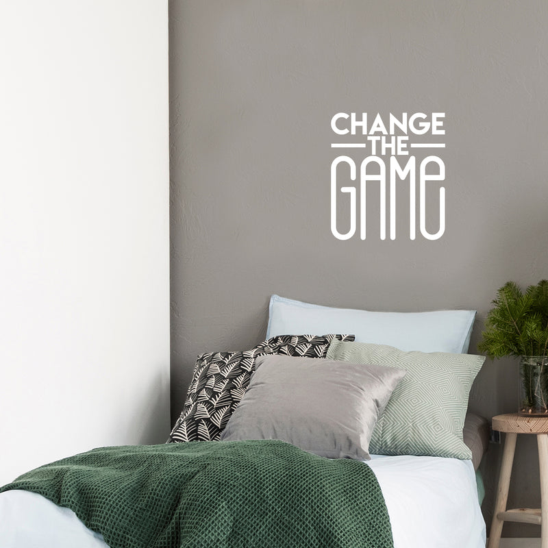 Vinyl Wall Art Decal - Change The Game - 19" x 17" - Trendy Motivational Quote Sticker Modern Design For Bedroom Living Kids Room Home Work Office School Classroom Decor 2