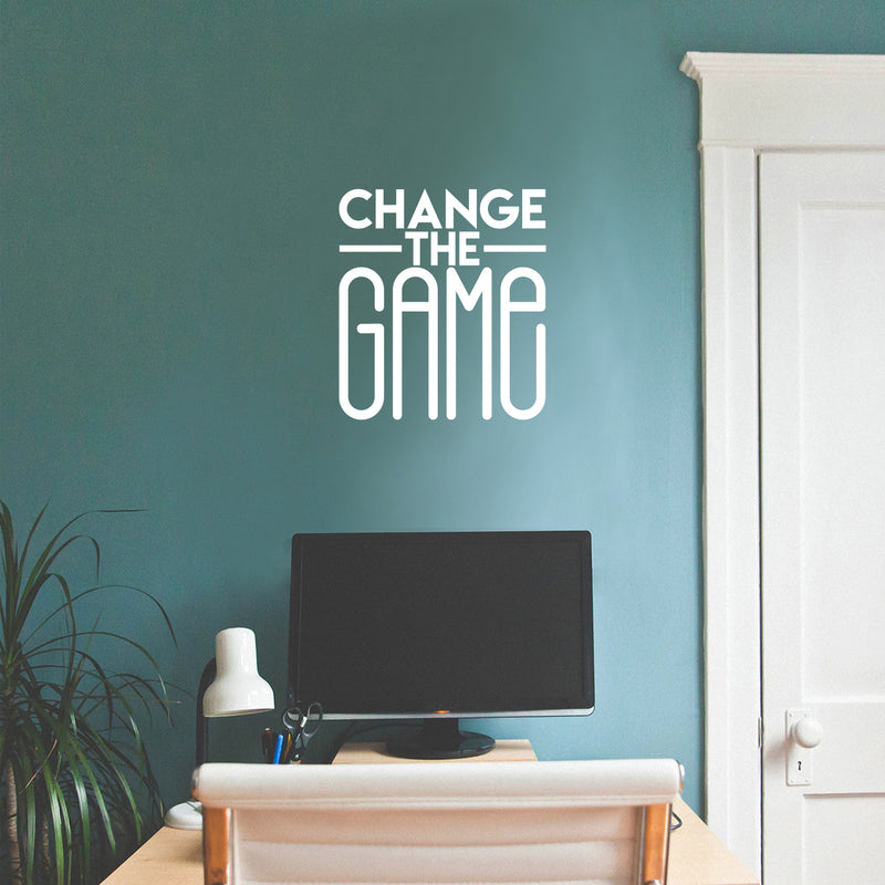 Vinyl Wall Art Decal - Change The Game - 19" x 17" - Trendy Motivational Quote Sticker Modern Design For Bedroom Living Kids Room Home Work Office School Classroom Decor 3