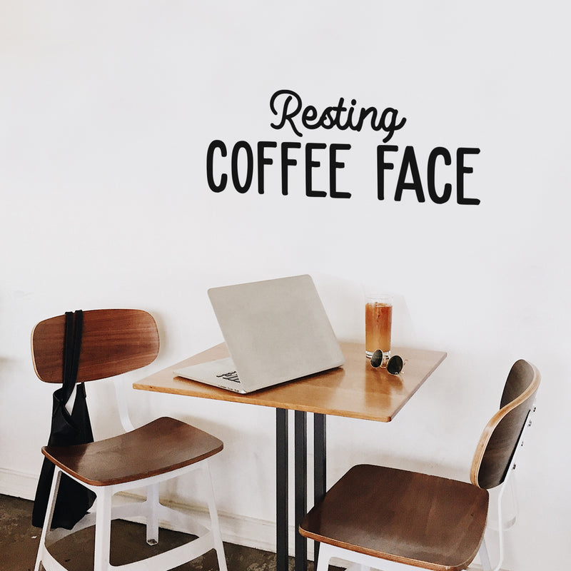 Vinyl Wall Art Decal - Resting Coffee Face - 10" x 26" - Modern Funny Cafe Quote Sticker For Coffee Lovers Home Living Room Work Office kitchenette Store Decor 2