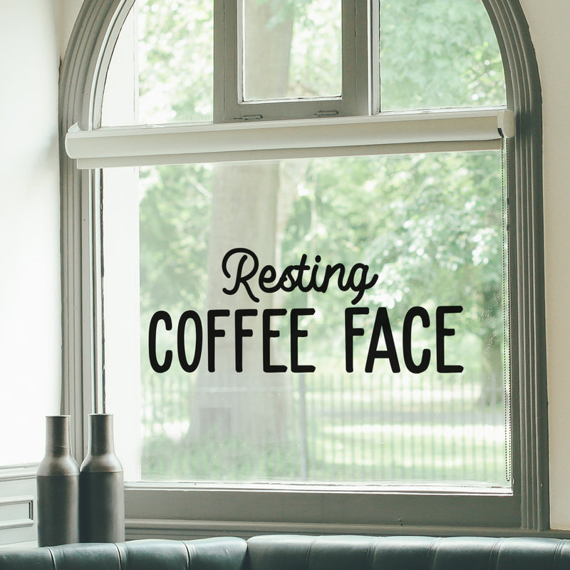 Vinyl Wall Art Decal - Resting Coffee Face - 10" x 26" - Modern Funny Cafe Quote Sticker For Coffee Lovers Home Living Room Work Office kitchenette Store Decor 3