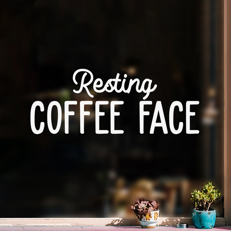 Vinyl Wall Art Decal - Resting Coffee Face - 10" x 26" - Modern Funny Cafe Quote Sticker For Coffee Lovers Home Living Room Work Office kitchenette Store Decor 2