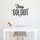 Vinyl Wall Art Decal - Stay Golden - Modern Inspirational Positive Quote Sticker Cute Design For Bedroom Kids Room Home Office Playroom Living Classroom Store Decor 3