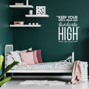 Vinyl Wall Art Decal - Keep Your Heels; Head And Standards High - 26" x 22" - Trendy Chic Inspirational Quote Sticker For Women Home Bedroom Closet Girls Room Living Room Office Feminine Decor 2
