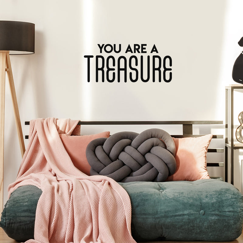 Vinyl Wall Art Decal - You Are A Treasure - 13" x 30" - Trendy Cute Motivational Self Esteem Quote Sticker For Home Bedroom Closet Girls Room Living Room Work Office Feminine Decor 2