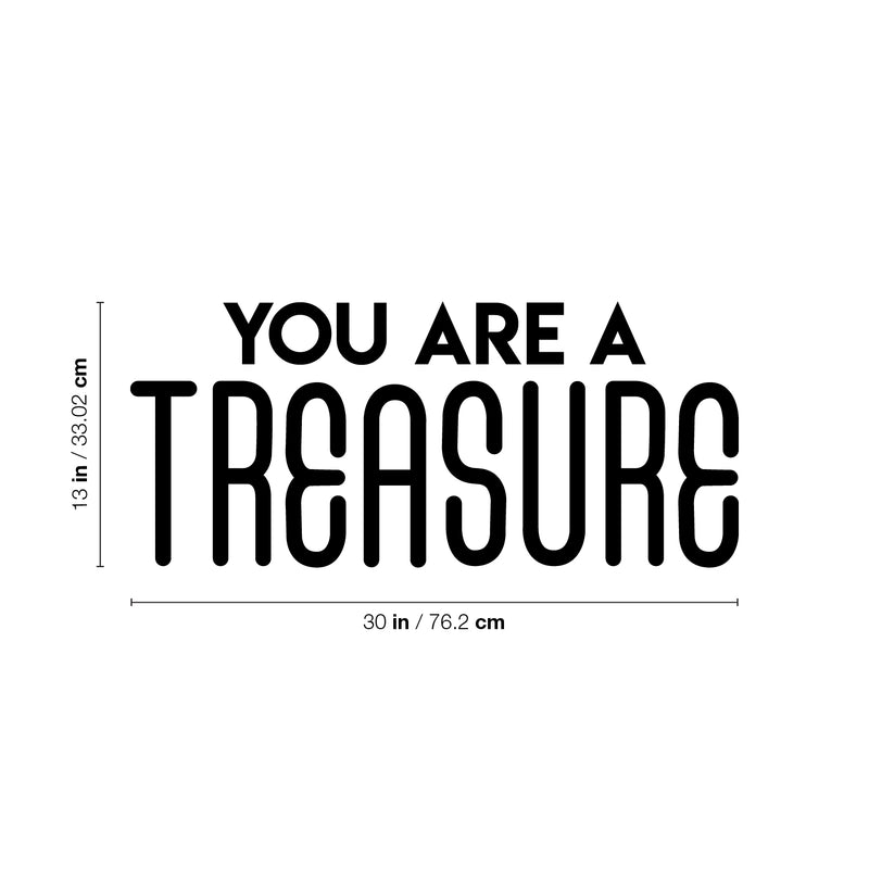 Vinyl Wall Art Decal - You Are A Treasure - Trendy Cute Motivational Self Esteem Quote Sticker For Home Bedroom Closet Girls Room Living Room Work Office Feminine Decor 4