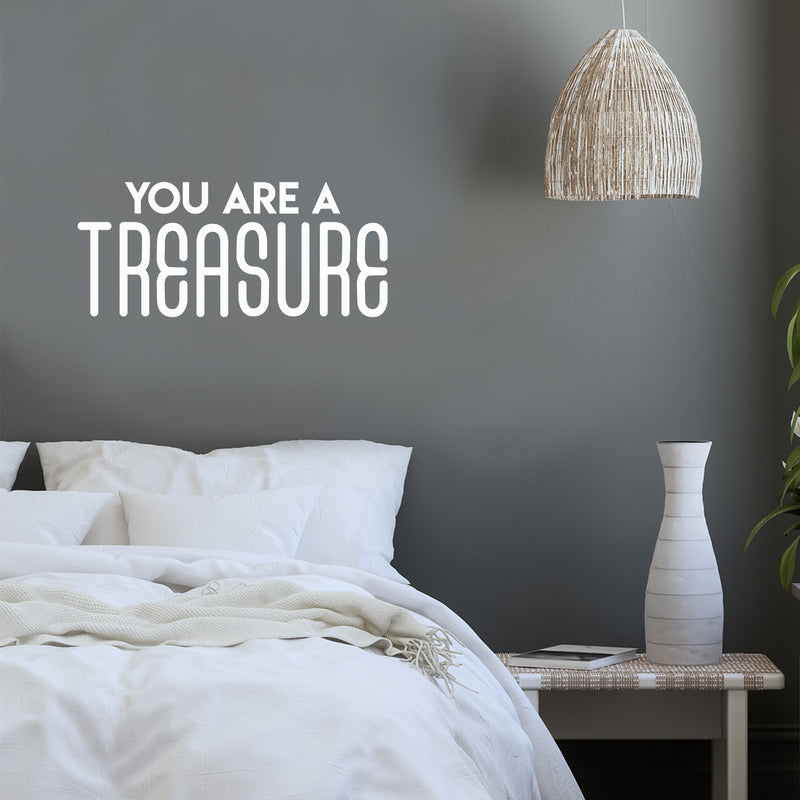 Vinyl Wall Art Decal - You Are A Treasure - 13" x 30" - Trendy Cute Motivational Self Esteem Quote Sticker For Home Bedroom Closet Girls Room Living Room Work Office Feminine Decor 2