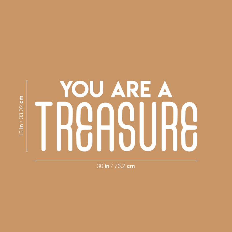 Vinyl Wall Art Decal - You Are A Treasure - 13" x 30" - Trendy Cute Motivational Self Esteem Quote Sticker For Home Bedroom Closet Girls Room Living Room Work Office Feminine Decor 4