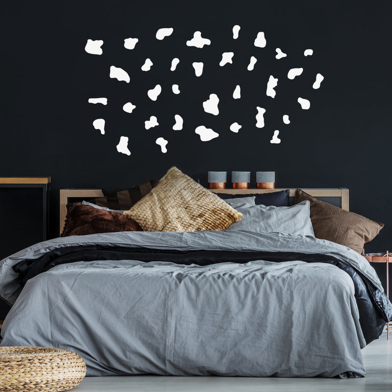 Set Of 34 Vinyl Wall Art Decal - Cow Pattern - From 2" x 2" Each - Cows Spots Adhesive Stickers Animal Design For Girls Bedroom Home Office Living Room Classroom Apartment Decor 2