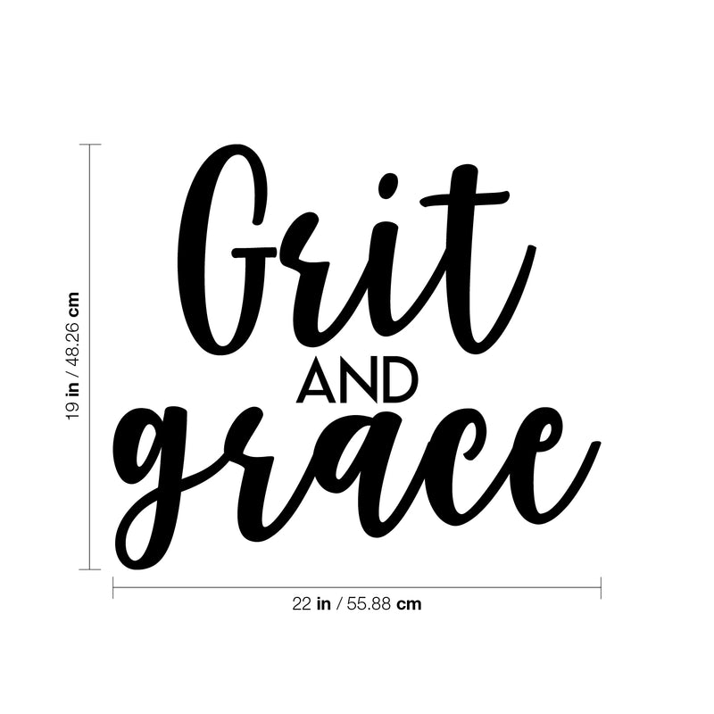 Vinyl Wall Art Decal - Grit And Grace - Trendy Chic Inspirational Cute Quote Sticker For Women Home Bedroom Closet Girls Room Living Room Office Feminine Decor 4