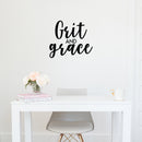 Vinyl Wall Art Decal - Grit And Grace - Trendy Chic Inspirational Cute Quote Sticker For Women Home Bedroom Closet Girls Room Living Room Office Feminine Decor 3